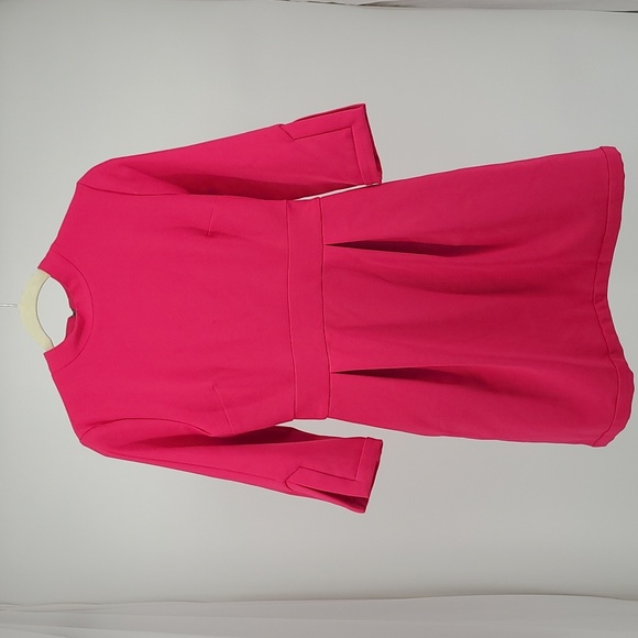 Artelier Nicole Miller Hot Pink Minidress With Keyhole Exposed Zipper Size 4 - Picture 1 of 11